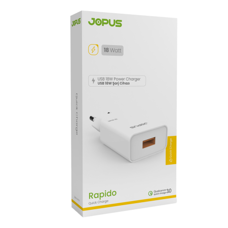 Jopus Rapido 18W USB Girişli Şarj Başlığı