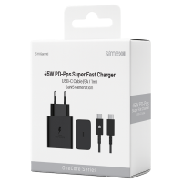 Simex SPS-18 45w PD Şarj Cihazı ve Type-C Kablo Şarj Seti I Siyah