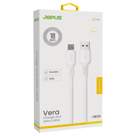 Jopus Vera Fast 18W USB to Micro Hızlı Şarj ve Data Kablosu