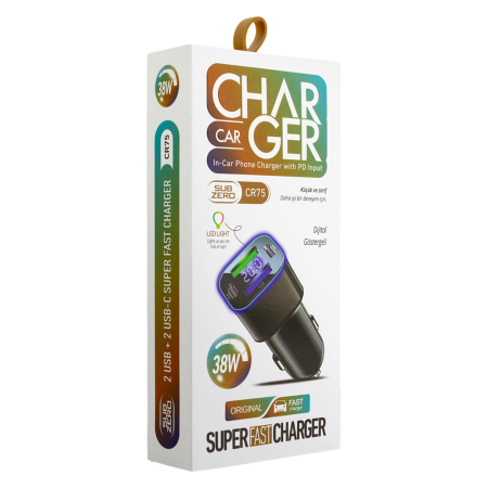 Subzero CR75 38W Süper Fast Oto Şarj Başlık 