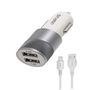 JOPUS JWIX 15W Çift USB Lightning Araç İçi Şarj Seti – iPhone Uyumlu