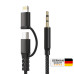 Woyax by Deji Type-C + Lightning to Aux 3.5mm Ses Kablosu Stereo Destekler 1.2M