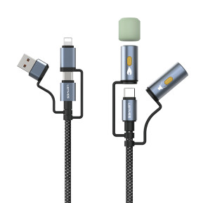 Lenyes LC112 Çoklu Şarj Kablolu Fener Ve Çakmaklık Özellikli 6in1 Kablo 240W 