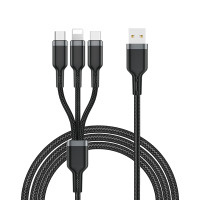 Wiwu Wi-C014 3in1 USB-A to Lightning – Type-C – Micro Şarj  Kablosu 3.1A 