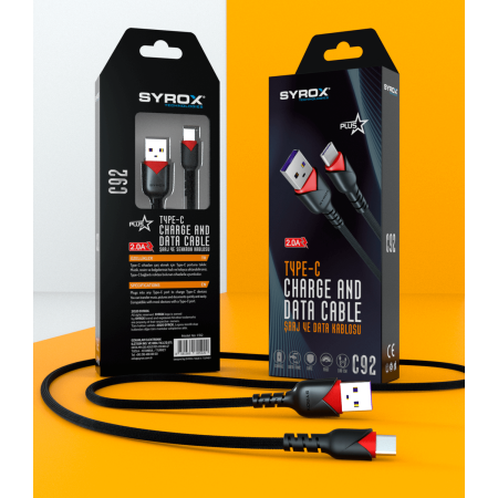 Syrox Syx-C92 Hasır Type-C USB 2A Şarj Kablosu