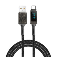 Wiwu Wi-C038  USB-A to Type-C 6A 66W LED Dijital Göstergeli