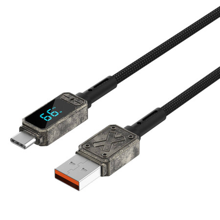Wiwu Wi-C038  USB-A to Type-C 6A 66W LED Dijital Göstergeli