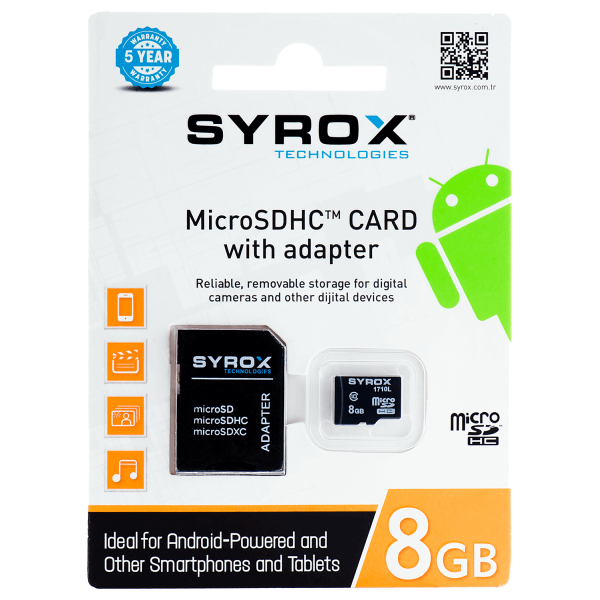 Syrox MC8 8GB Micro Sd Hafıza Kartı
